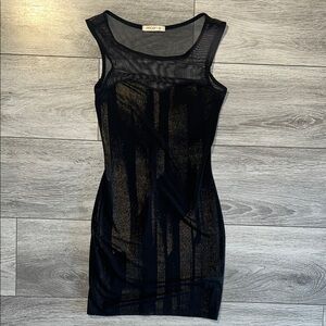 Black Dress with Gold Highlights